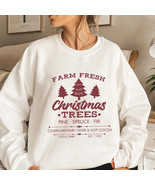 Christmas Sweatshirt, Holiday Gift, Farm Fresh Christmas Tree Sweatshirt - $20.05
