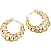 Anyco Earrings Hip Hop Punk Hollow Twisted  Unique Exaggerated Hoop Piercing - £36.98 GBP