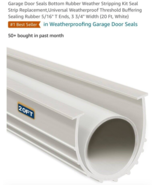 Premium Garage Door Weather Strip - 20 Ft Rubber Seal, Dust and Noise Ba... - $53.54 CAD