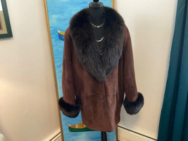 Shearling Suede and Fox Coat Size XL - £297.28 GBP