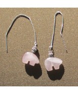 Rose Quartz Zuni Bear Fetish Sterling Silver Threader Earrings - £19.66 GBP