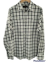 Ben Sherman Mens Size L The Original Long Sleeve Button Down Plaid Shirt Blk/Wht - £5.10 GBP