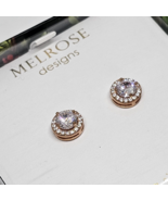 Melrose Designs 925 Sterling Vermeil - CZ Stud Earrings Cubic Zirconia New - $24.95