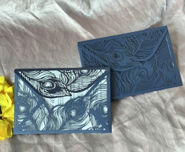 10pcs Navy Blue Laser Cut Wedding Invitations Cards,Laser Cut Birthday C... - $10.90