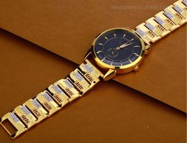 Brand New Designer Exclusive 22K 916% Gold Mens Man wrist Watch CZ Studd... - $8,687.25