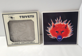 Stanley Mouse STEPPENWOLF Trivet Tile Coaster Flaming Wolf 6&quot; x 6&quot; - £22.60 GBP