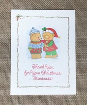 Vintage Kristin Kennedy Smith Christmas Bears Holiday Thank You Card Festive - £2.66 GBP