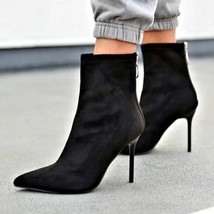 SHOE DAZZLE - Kimani Stretch Faux Suede Stiletto Heel Ankle Booties Boots - 7.5 - £30.00 GBP