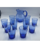 11 Pc VTG Libbey FLARE COBALT BLUE Old Fashioned Glassware Set - £118.35 GBP