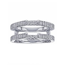 2 Ct Simulated Diamond Solitaire Enhancer Wedding Wrap Band Ring Sterling Silver - £53.66 GBP