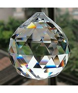 FACETED CRYSTAL SPHERE 1.25&quot; 30mm Clear Feng Shui Rainbow Sun Catcher Pr... - $114.79 MXN