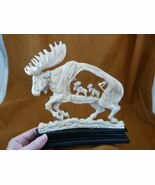 (moose-33) Moose Elk bull cutout of shed ANTLER figurine Bali detailed c... - €330,57 EUR