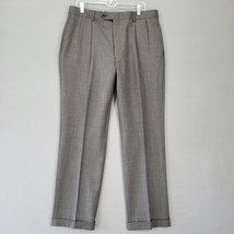 Tommy Hilfiger Men Pants Size 37 Gray Cashmere Wool Preppy Pleated Strai... - £18.40 GBP