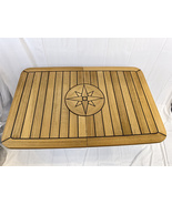 Barrel Folding Teak Table Top Star Inlay 470/960x650mm Marine Boat Carav... - £655.95 GBP+