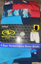 Athletic Works ~ Boys Boxer Briefs 5-Pair Underwear Polyester Blend (B) ... - $14.84