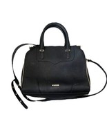 REBECCA MINKOFF Handbag Black Amorous Satchel Textured Leather 14 x 9 x 5" P1 - $46.75