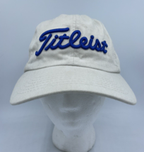 Titleist Hat Cap Beige Tan With Blue Letters Adjustable Strap Golf Dad FJ - $14.50