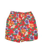 Vintage Gap Shorts Womens L Red Floral Hawaiian Beach Lounge Pleated Rayon - $27.91