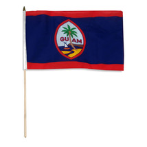 1 Dozen 12&quot;x18&quot; Guam State Stick Flags 12x18in Handheld - $485.73 MXN