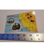 Fresno California Postcard Map Fulton Mall Colorscope Postal Card Home T... - £7.55 GBP