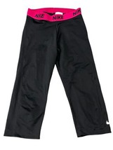 Nike Womens Legend Yoga Capri Black &amp; Pink Sz Small Workout Fitness 56323 - £7.07 GBP