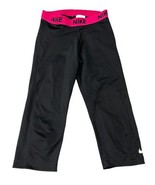 Nike Womens Legend Yoga Capri Black &amp; Pink Sz Small Workout Fitness 56323 - £7.05 GBP