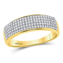 10kt Yellow Gold Mens Round Diamond Wedding Band Ring 3/8 Cttw - £371.62 GBP