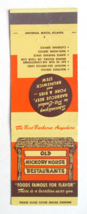 Old Hickory House Restaurant - Atlanta, Dectur Georgia 20 Strike Matchbook Cover - £1.39 GBP