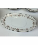 Noritake Iceland Thornton Relish/Butter 9&quot; x 5.25&quot; Pink Floral Silver Tr... - €24,74 EUR