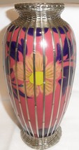 20th. Century Japanese Cloisonne Vase Silver Mesh Overlay or 20th. Cent.English - £274.59 GBP