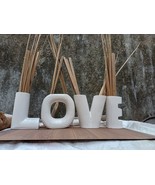 Pottery White Ceramic Vases Set of 4 pcs LOVE sign Table Christmas Decor... - $161.63 CAD