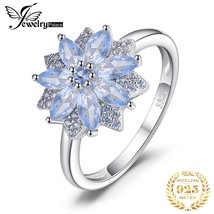 Flower 1.2ct Created Light Blue Spinel 925 Sterling Silver Cocktail Ring... - £21.99 GBP