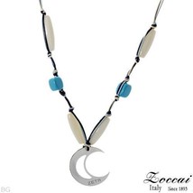 Zoccai Made In Italy Necklace With Agates &amp; Turquoises Stone - £31.97 GBP