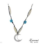 ZOCCAI MADE IN ITALY NECKLACE WITH AGATES &amp; TURQUOISES STONE - £31.47 GBP