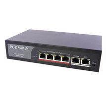 Poe Network Switch 10/100M Power Injector 4 Port + 2 Port Power Over Eth... - £43.26 GBP