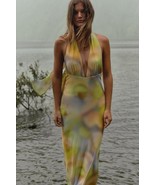 NWT ZARA PRINTED TULLE MIDI HALTER DRESS M - $166.16 CAD