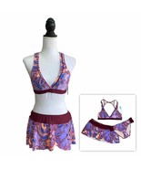 New Antonio Melani Bikini Womens S M Paisley 3 Piece Swimsuit Set Skirt ... - $121.84 CAD