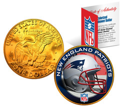 New England Patriots Nfl 24K Gold Plated Ike Dollar Us Coin Officially Licensed - £7.54 GBP