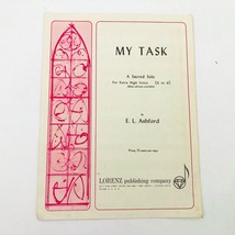 My Task by E I Ashford Sheet Music Vocal Sacred Extra High Voice Vintage - $9.89