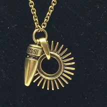 GUESS Gold Tone Chain Necklace Sun &amp; Buoy Charms 30&quot; - £9.59 GBP