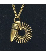 GUESS Gold Tone Chain Necklace Sun &amp; Buoy Charms 30&quot; - £9.40 GBP