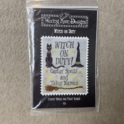 Witch On Duty by Waxing Moon Designs Cross Stitch Pattern Halloween Spells #170 - $5.89