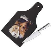 Two Horses : Gift Cutting Board Classic Drawing Art Artistic Paint Farm Animal E - £23.24 GBP