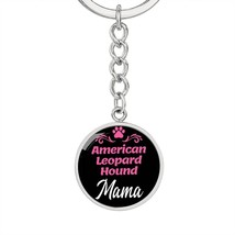Dog Mom Keyring American Leopard Hound Mama Circle Keychain Stainless Steel or  - £30.40 GBP+