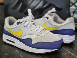 2017 Nike Air Max 1 Gray/Blue/White Running Shoes 807602 107 Kid 7 Women... - £62.28 GBP