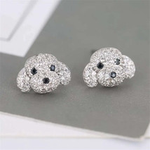 Charming Crystal Puppy Stud Earrings for Women  Girls - £30.08 GBP