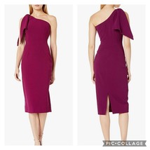 Dress the Population NWT One Shoulder Bow Bodycon Tiffany Dress  Magenta Size S - £48.22 GBP