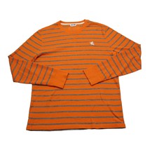 Express Pullover Sweater Mens Medium Orange Gray Waffle Casual Golf Logo... - $359.61 MXN