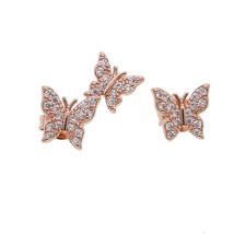 cz Butterfly Earring Rose gold beautiful women girl jewelry cute lovely animal f - £8.55 GBP