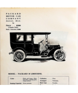 1908 Packard Model 30 Limousine Print Catalog Advertisement Automobilia ... - €25,68 EUR